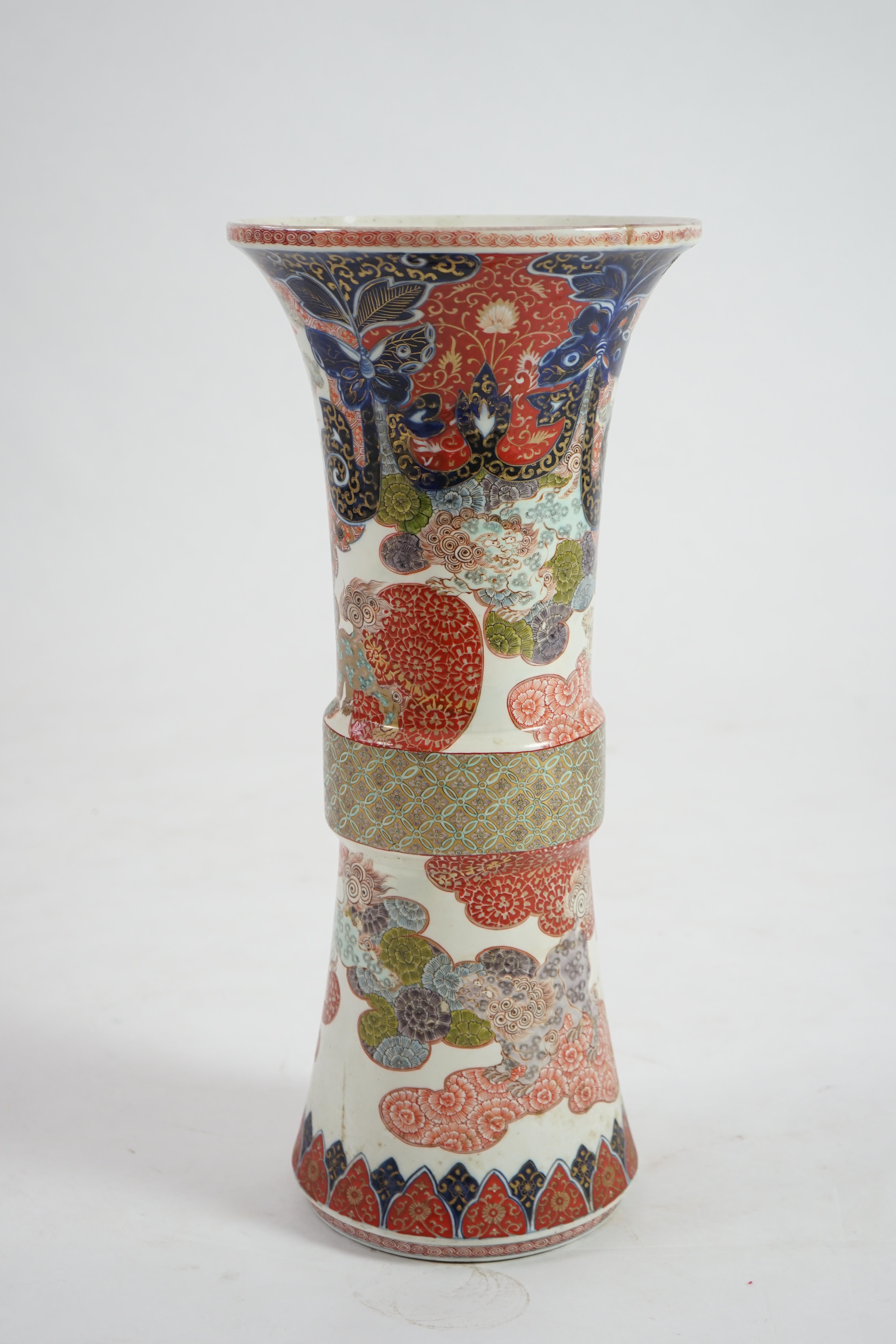 A large Japanese Imari floor standing vase, c.1900